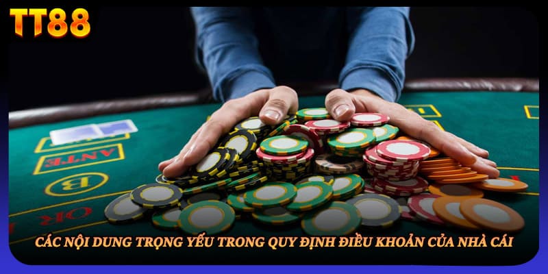 Các nội dung trọng yếu trong quy định điều khoản của nhà cái